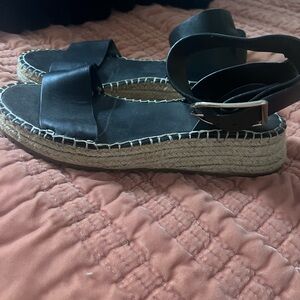 ZARA Women's Black Espadrille Platform Sandals